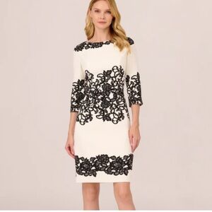 Adrianna Papell formal scroll lace dress